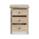 Celine Washed Oak XL 3 Drawer Bedside Table from Roseland Furniture