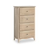 Celine Washed Oak XL 4 Drawer Tallboy Chest from Roseland Furniture
