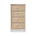 Celine Washed Oak XL 4 Drawer Tallboy Chest from Roseland Furniture