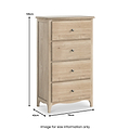 Celine Washed Oak XL 4 Drawer Tallboy Chest from Roseland Furniture