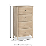Celine Washed Oak XL 4 Drawer Tallboy Chest from Roseland Furniture