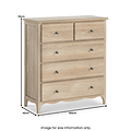 Celine Washed Oak XL 2 Over 3 Drawer Chest dimensions