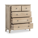 Celine Washed Oak XL 2 Over 3 Drawer Chest from Roseland Furniture