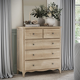 Celine Washed Oak XL 2 Over 3 Drawer Chest from Roseland Furniture