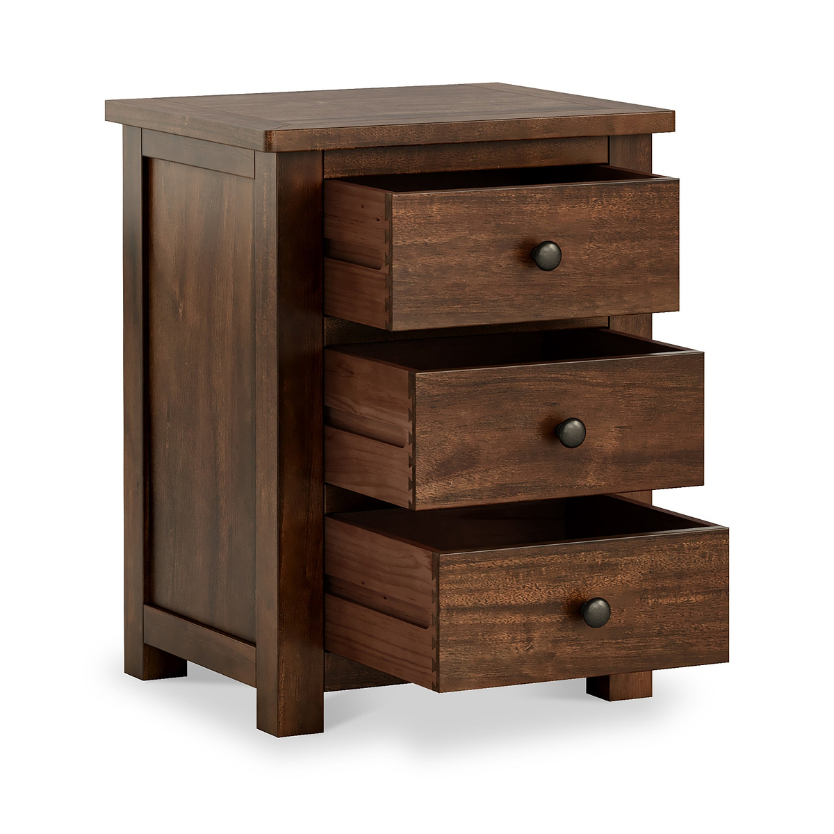 Duchy Acacia XL 3 Drawer Bedside from Roseland Furniture