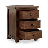 Duchy Acacia XL 3 Drawer Bedside from Roseland Furniture
