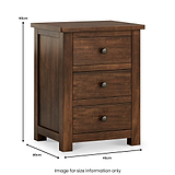 Duchy Acacia XL 3 Drawer Bedside from Roseland Furniture