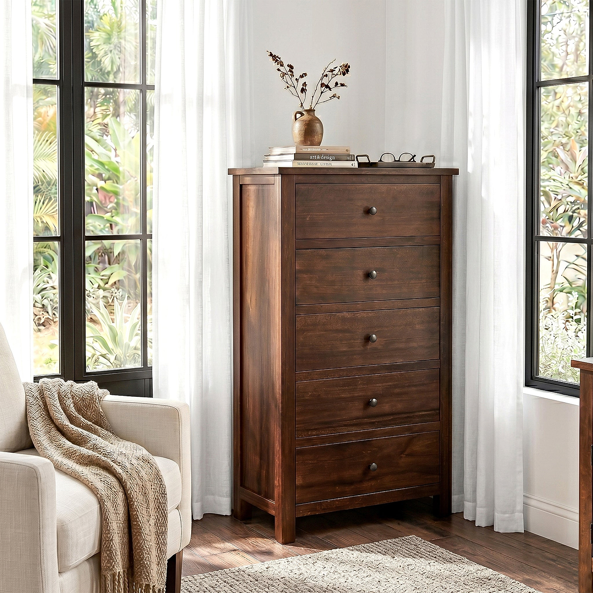 Duchy Acacia XL Tallboy Chest from Roseland Furniture