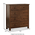 Duchy Acacia XL 2 Over 3 Chest Of Drawers dimensions
