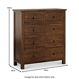 Duchy Acacia XL 2 Over 3 Chest Of Drawers dimensions