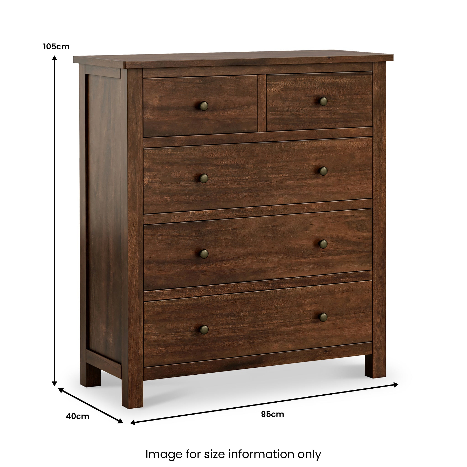 Duchy Acacia XL 2 Over 3 Chest Of Drawers dimensions