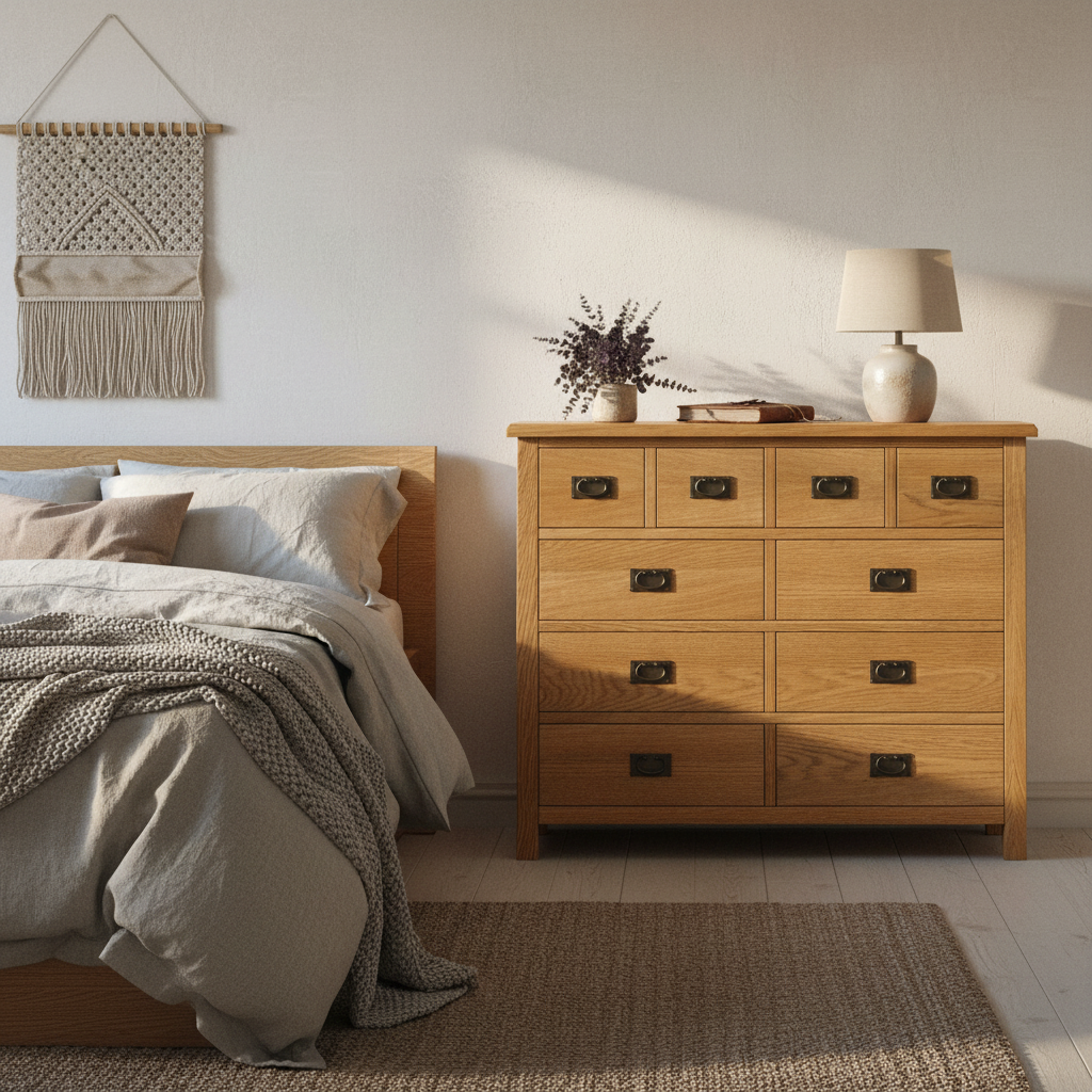 Surrey Oak 4 Over 6 Chest Of Drawers from Roseland Furniture