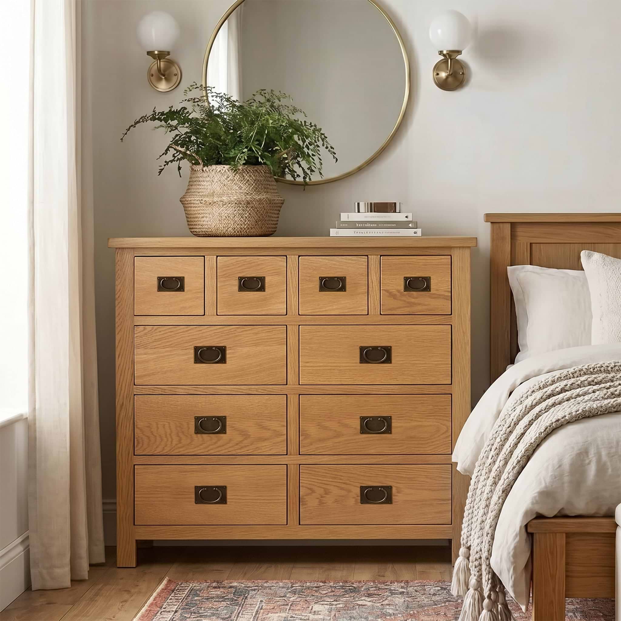 Surrey Oak 4 Over 6 Chest Of Drawers from Roseland Furniture