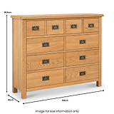Surrey Oak 4 Over 6 Chest Of Drawers dimensions