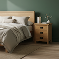 Surrey Oak XL 3 Drawer Bedside Table from Roseland Furniture