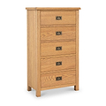 Surrey Oak XL Tallboy Chest from Roseland Furniture