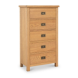 Surrey Oak XL Tallboy Chest from Roseland Furniture