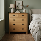 Surrey Oak XL 2 Over 3 Chest Of Drawers from Roseland Furniture