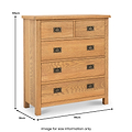 Surrey Oak XL 2 Over 3 Chest Of Drawers dimensions