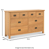 Surrey Oak XL 8 Drawer Chest dimension