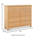 London Oak 4 Over 6 Chest Of Drawers dimensions