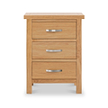 London Oak XL 3 Drawer Bedside from Roseland Furniture