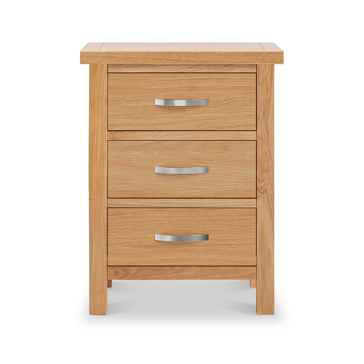 London Oak XL 3 Drawer Bedside from Roseland Furniture
