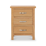 London Oak XL 3 Drawer Bedside from Roseland Furniture