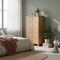 London Oak XL Tallboy Chest in a contemporary bedroom