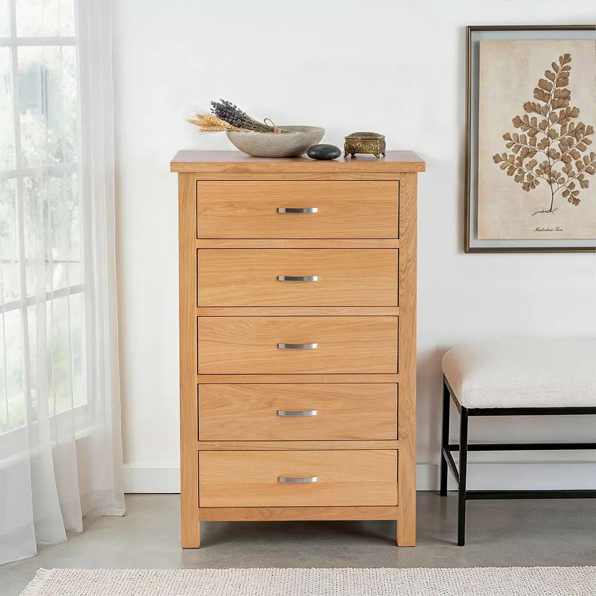 London Oak XL Tallboy Chest from Roseland Furniture