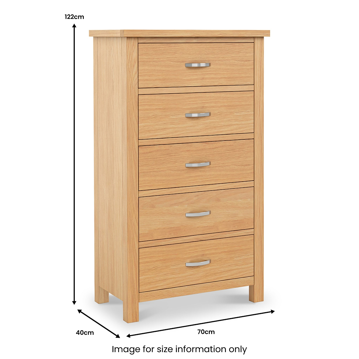London Oak XL Tallboy Chest dimensions