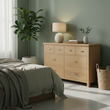 London Oak XL 8 Drawer Chest for contemporary bedroom
