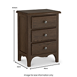Celine 3 Drawer Bedside Table Dark Stain from Roseland Furniture