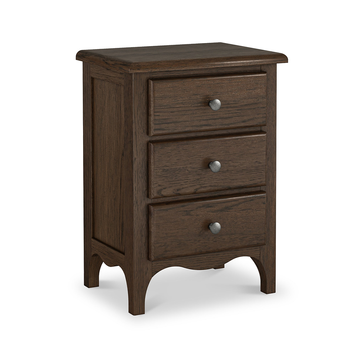 Celine 3 Drawer Bedside Table Dark Stain from Roseland Furniture