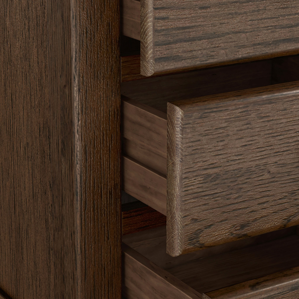 Celine 3 Drawer Bedside Table Dark Stain from Roseland Furniture