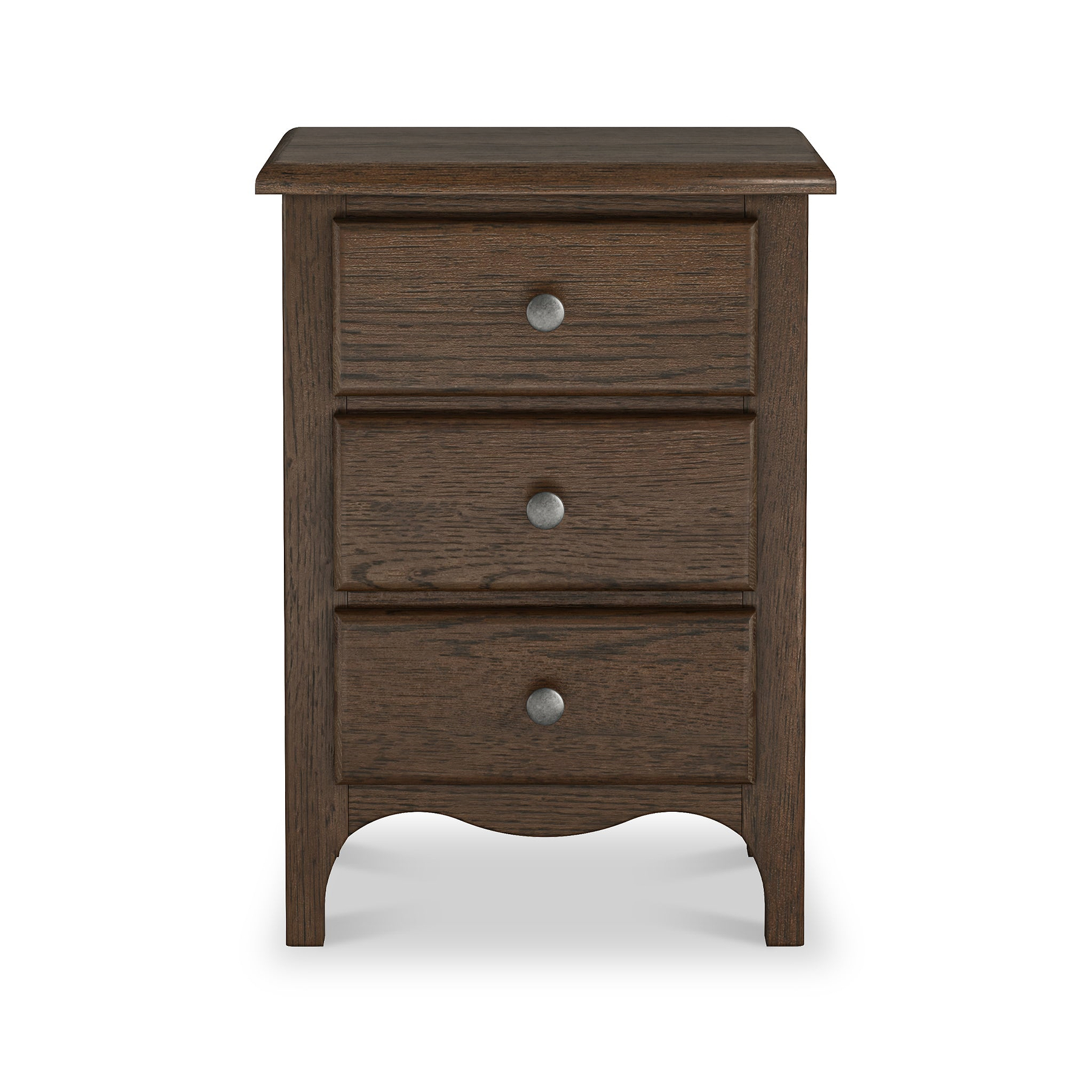 Celine 3 Drawer Bedside Table Dark Stain from Roseland Furniture