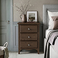 Celine 3 Drawer Bedside Table Dark Stain from Roseland Furniture