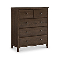Celine 2 Over 3 Drawer Chest Dark Stain from Roseland Furniture