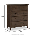 Celine 2 Over 3 Drawer Chest Dark Stain from Roseland Furniture