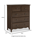 Celine 2 Over 3 Drawer Chest Dark Stain from Roseland Furniture