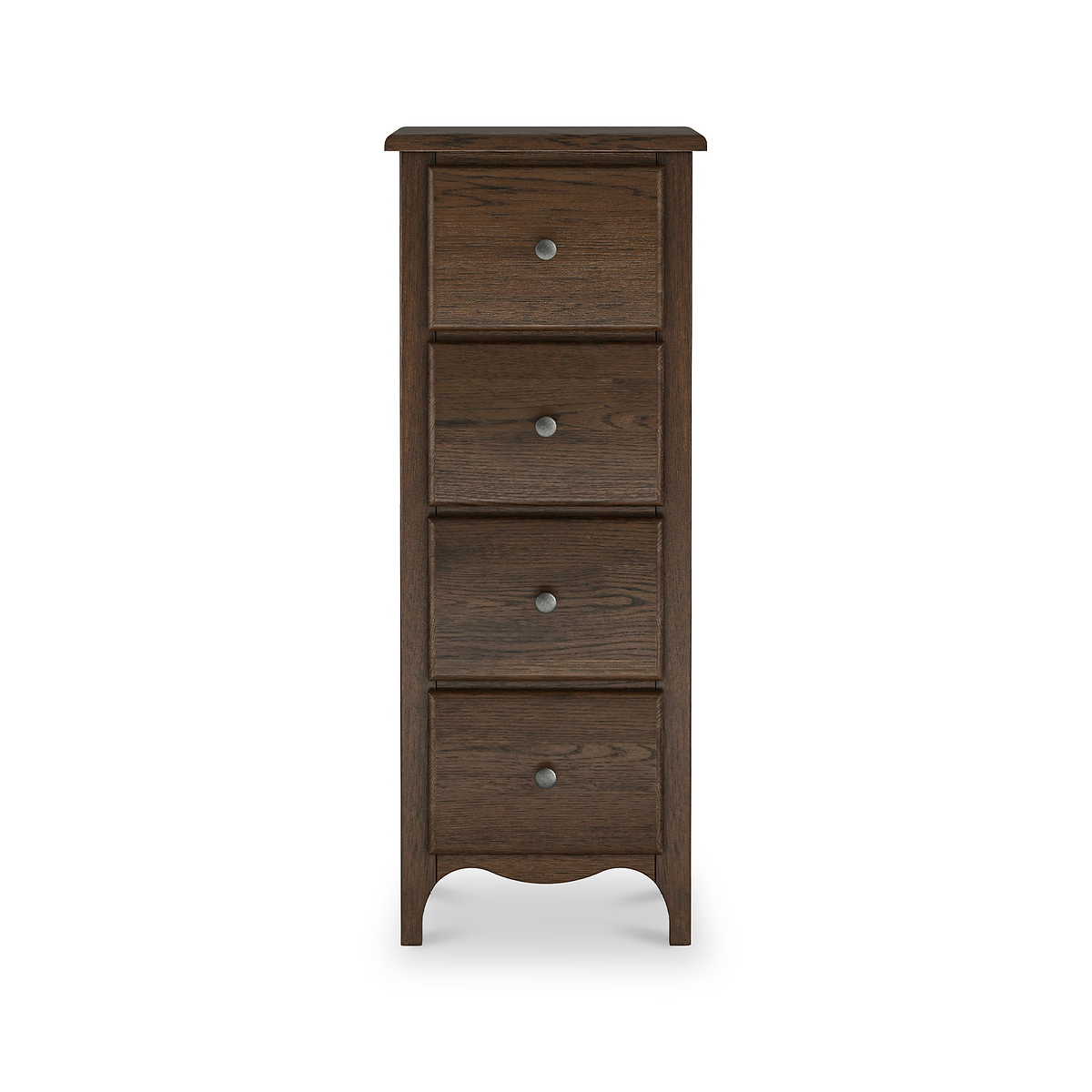 Celine Oak 4 Drawer Tallboy Chest Dark Stain from Roseland Furniture