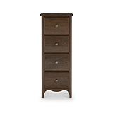 Celine Oak 4 Drawer Tallboy Chest Dark Stain from Roseland Furniture
