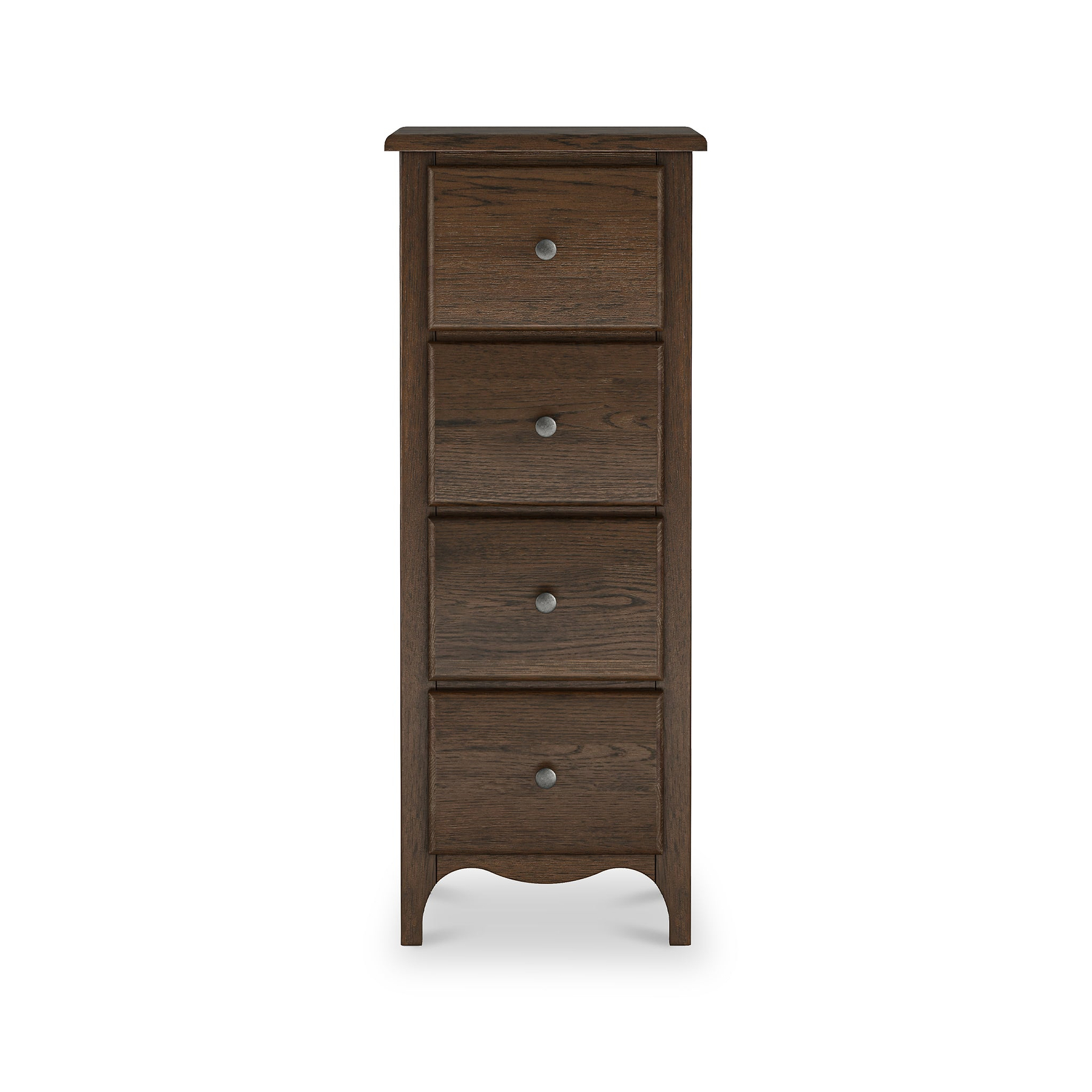 Celine Oak 4 Drawer Tallboy Chest Dark Stain from Roseland Furniture
