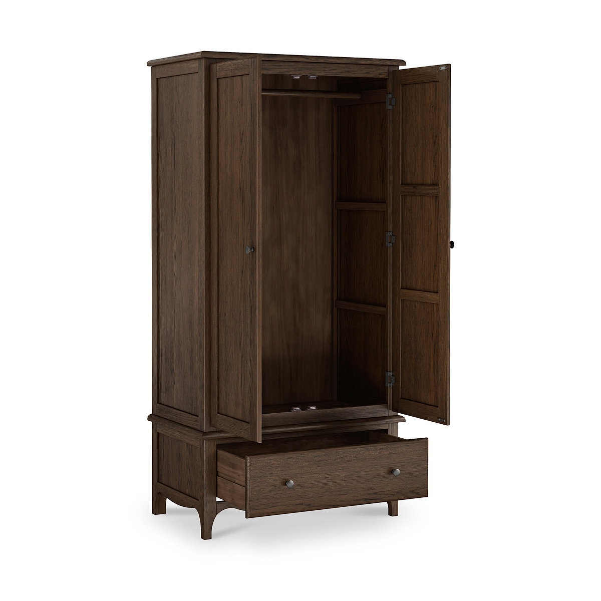 Celine Oak Double Wardrobe Dark Stain from Roseland Furniture