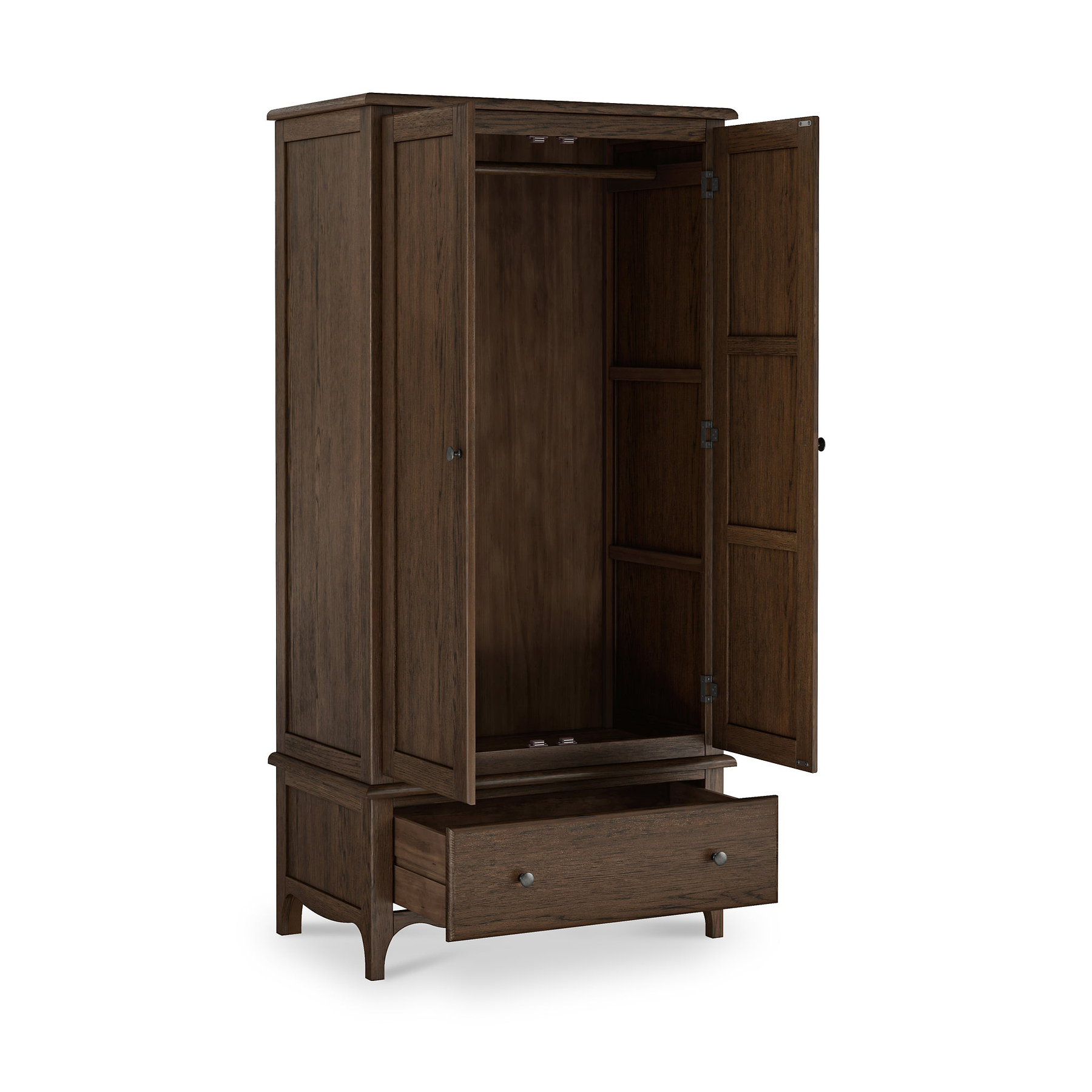 Celine Oak Double Wardrobe Dark Stain from Roseland Furniture