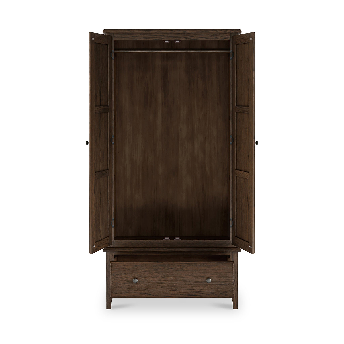 Celine Oak Double Wardrobe Dark Stain from Roseland Furniture