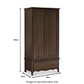 Celine Oak Double Wardrobe Dark Stain from Roseland Furniture