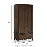 Celine Oak Double Wardrobe Dark Stain from Roseland Furniture