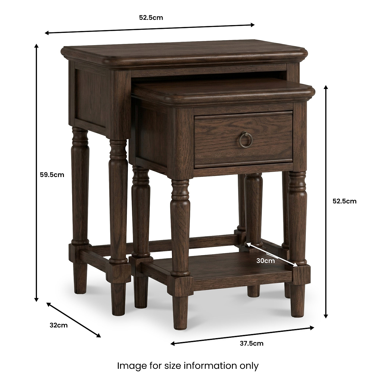 Rutland Dark Oak Nest of Tables from Roseland Furniture
