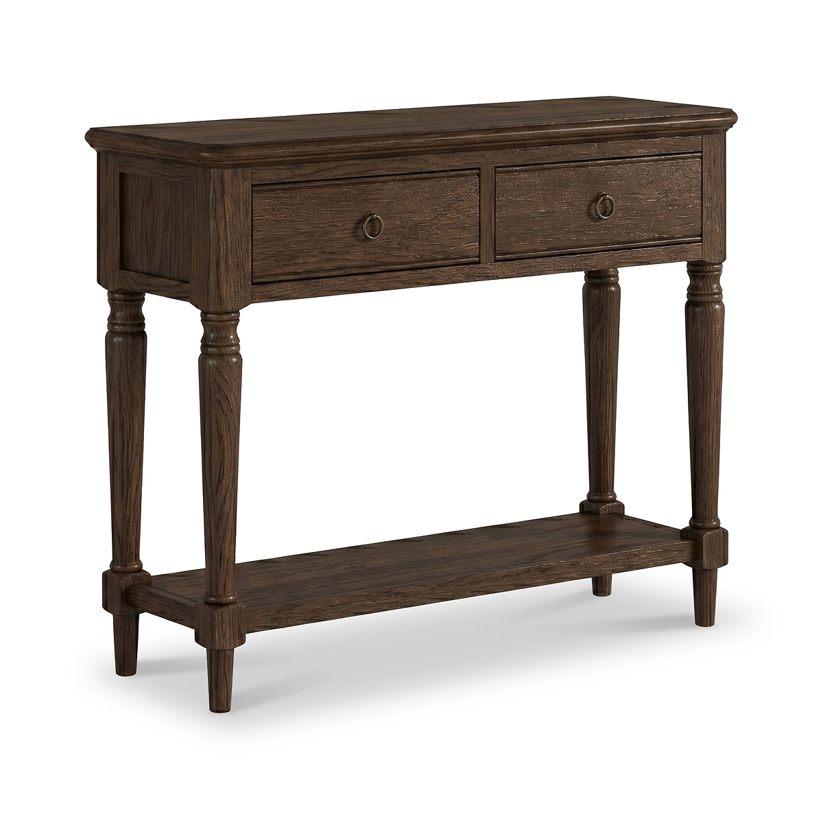 Rutland Dark Oak Console Table With Shelf from Roseland Furniture